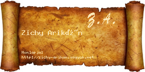 Zichy Arikán névjegykártya